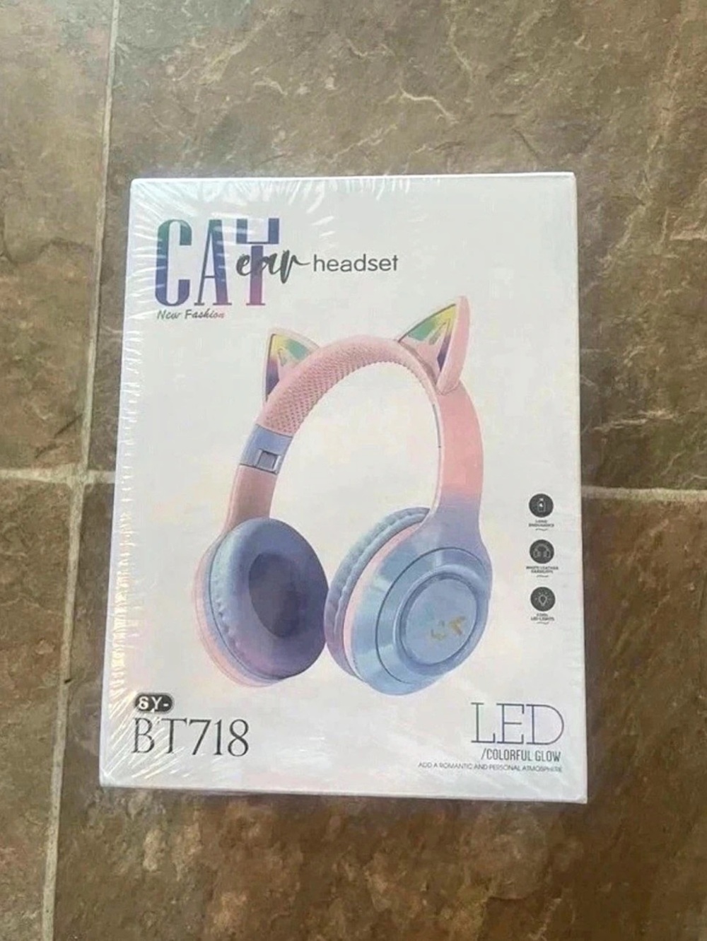 CAT BT718 LED Colorful Glow Ear Headset NWT